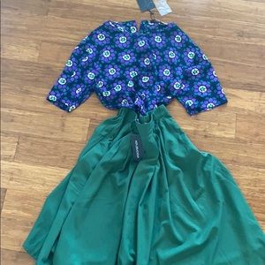 Mod pinup circle skirt and crop top